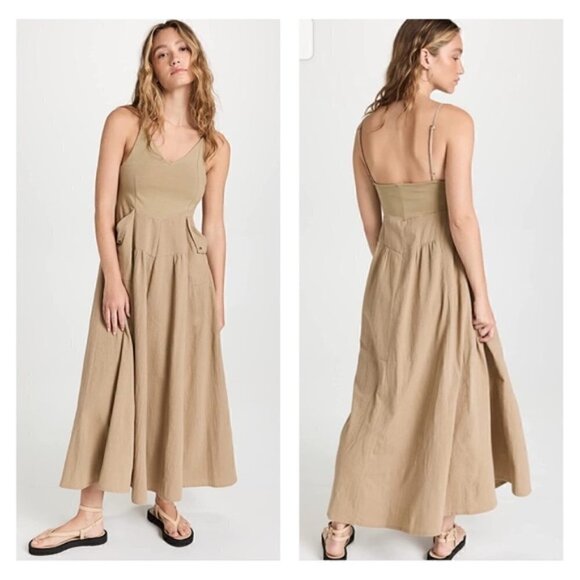Free People Dresses & Skirts - Free People Soledad Midi Dress in Khaki size S